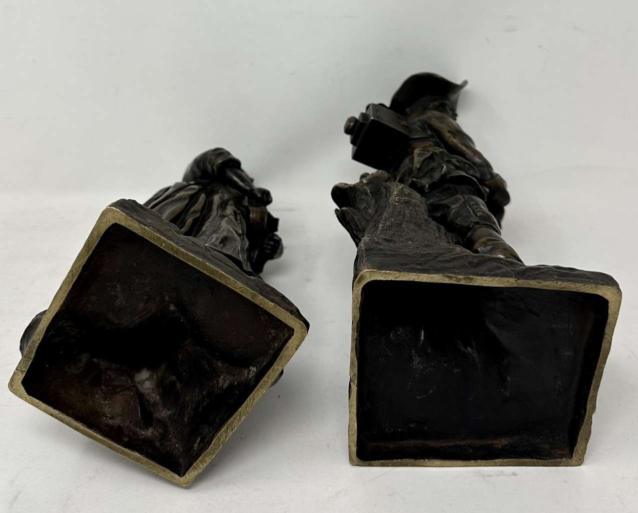 631. Antique Grand Tour French Bronze Sculpture Male Female Figure Clodion Barbediene - Image 10