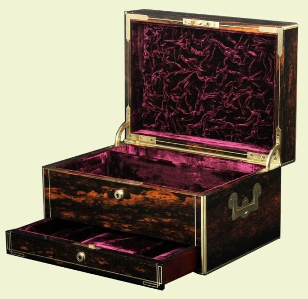 193. Brass Bound Coromandel Casket. W. Leuchard Co.London 19th Ct