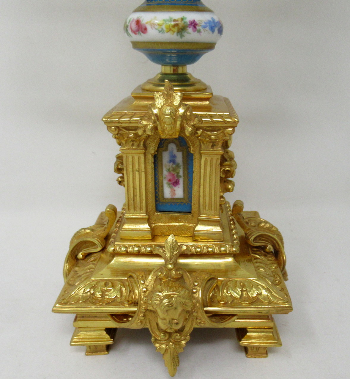 870. Antique Pair French Ormolu Bronze Sevres Porcelain Candelabra 19th Century - Image 7