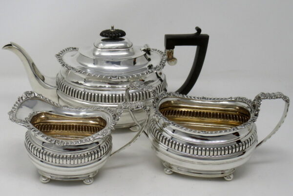 896. Fine Sterling Silver Tea Set George Nathan Ridley Hayes Chester 1907