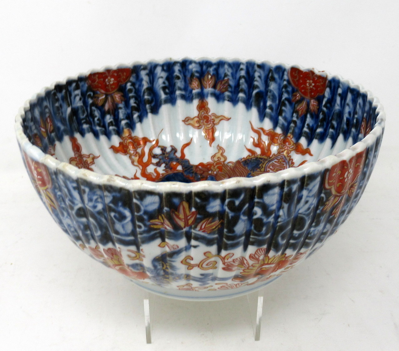 940. Antique Japanese Imari Porcelain Bowl Centerpiece Fukazawa Koransha Meiji Period - Image 5