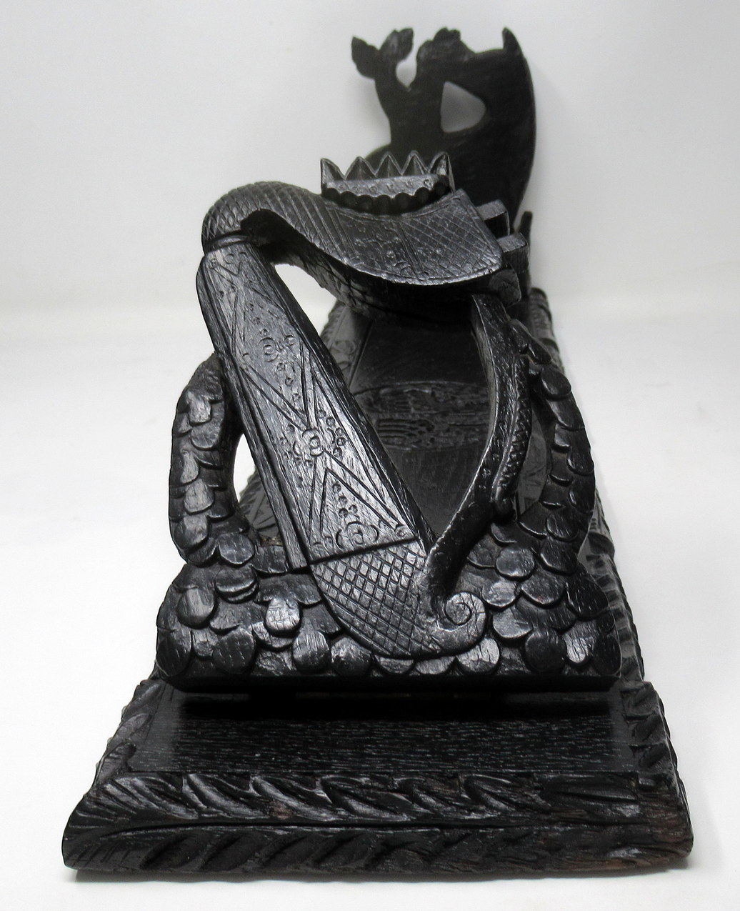 678. Rare Irish Carved Bog Oak Book Slide Attrib. To Cornelius Goggin Dublin Ireland 19Ct - Image 6