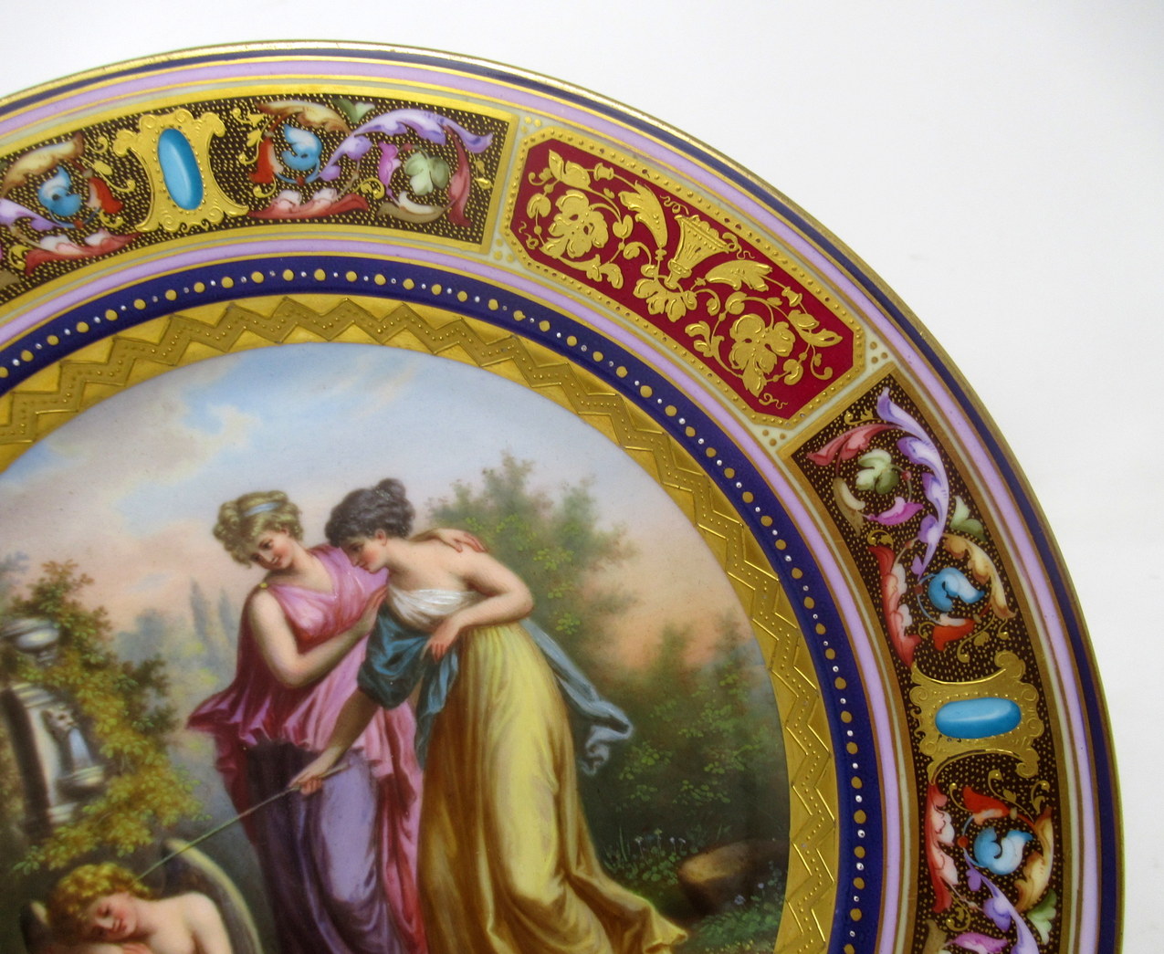 152. Antique Austrian Royal Vienna Mythological Porcelain Hand Painted Cabinet Plate - Image 4