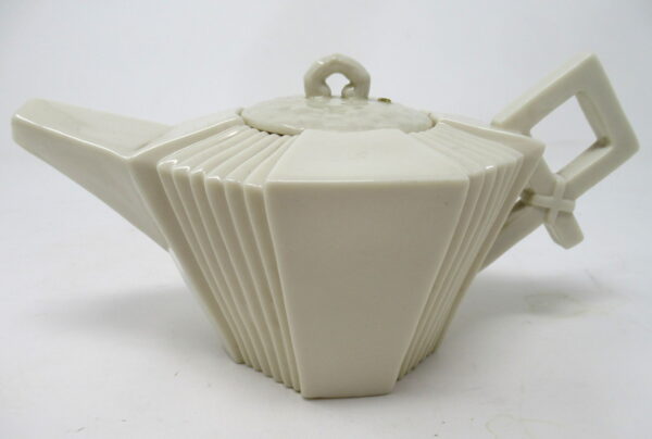577. Irish Belleek Porcelain Art Deco Teapot Second Period Black Mark 1891-1926