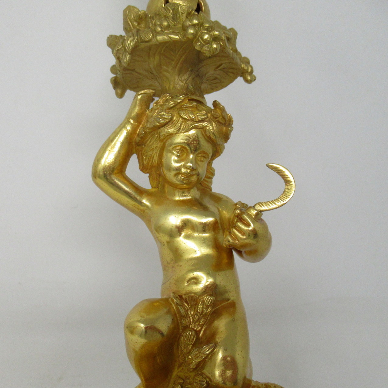 509. Antique Pair French Sèvres Celeste Porcelain Gilt Bronze Cherub Table Lamps 19Ct - Image 8