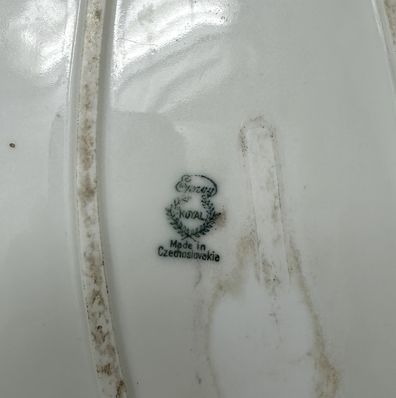 427. Antique Epiag Royal Czechoslovakian Porcelain Cabinet Plate Tray Highland Deer - Image 7