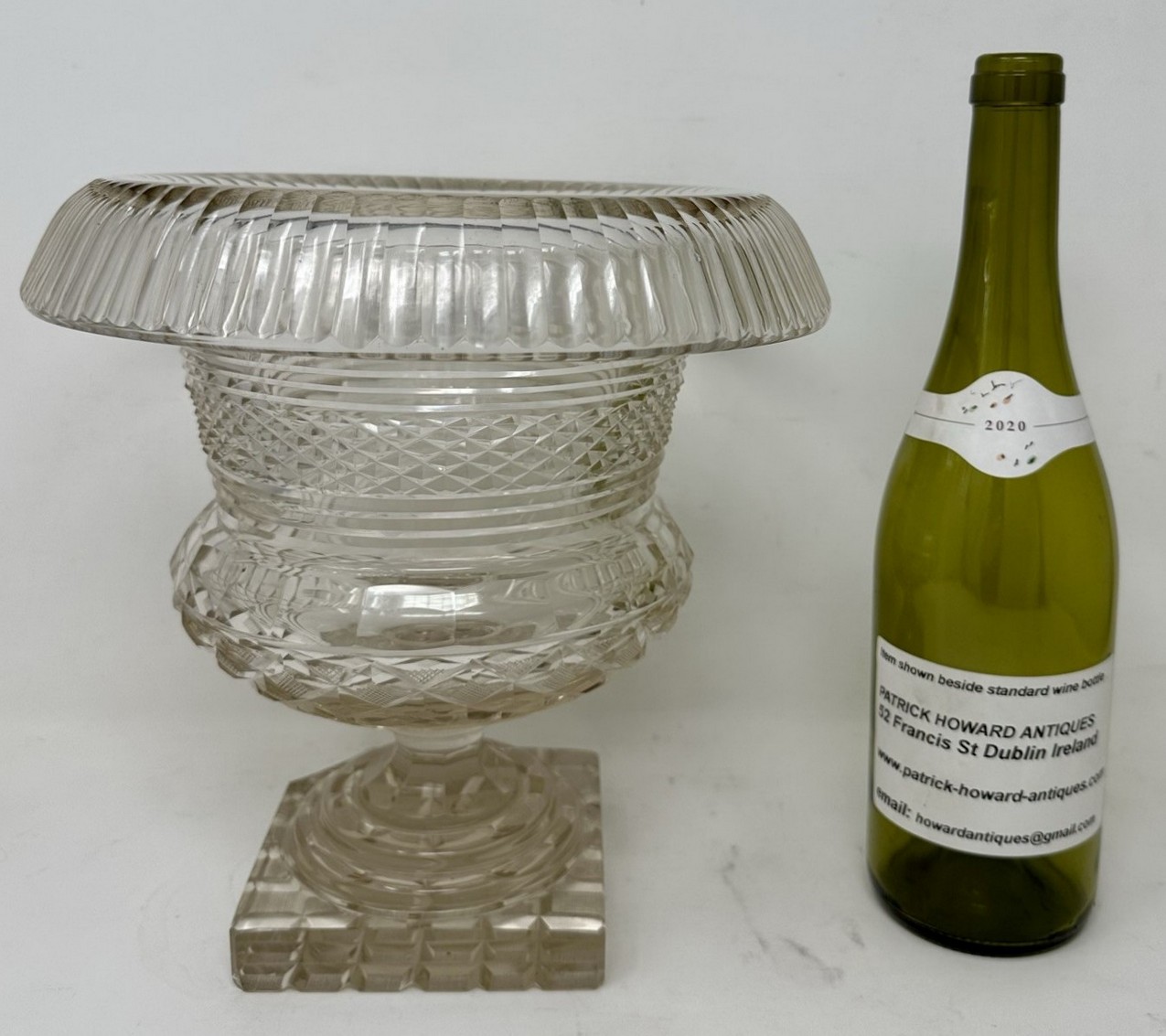 507. Antique Irish Tipperary Waterford Glass Cut Crystal Victorian Turnover Bowl 19Ct - Image 11