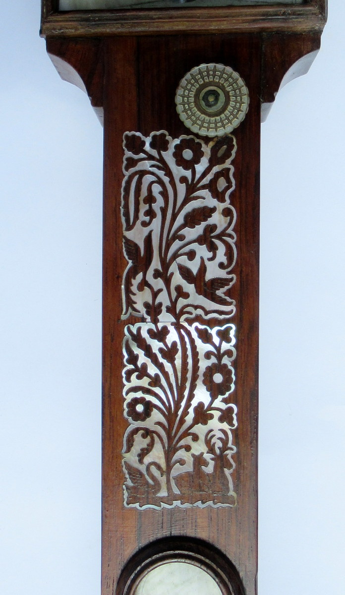 367. Superb Rosewood Stick Barometer Abraham Cheltenhan early 19thCt - Image 7
