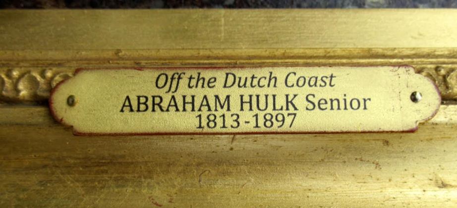 709 Abraham Hulk 1813-1897 Off the Dutch Coast Oil on Canvas - Image 4