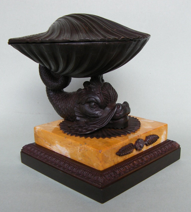 433. Rare Bronze Sienna Inkwell Regency Period Manner Thomas Messenger