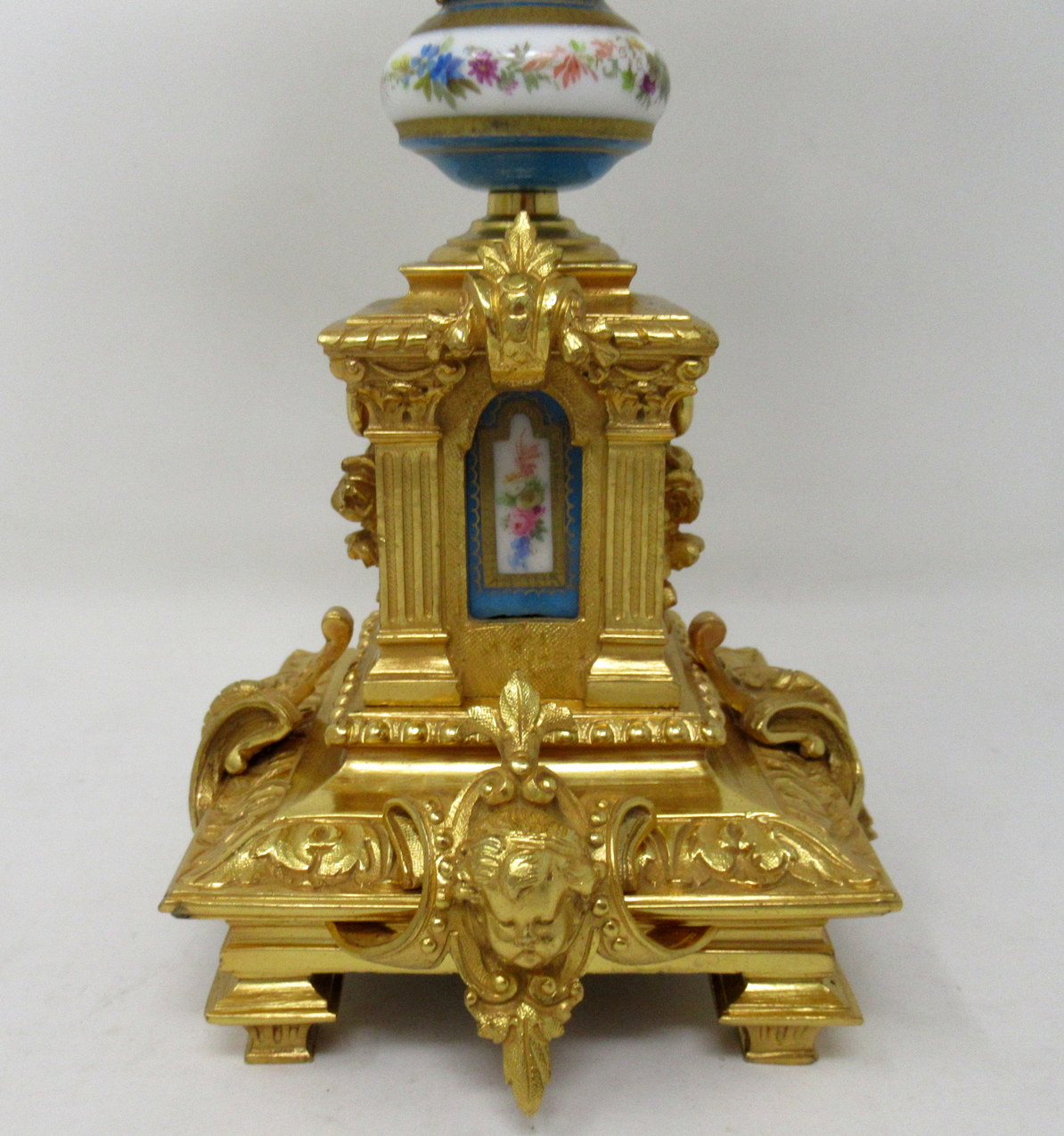 870. Antique Pair French Ormolu Bronze Sevres Porcelain Candelabra 19th Century - Image 6