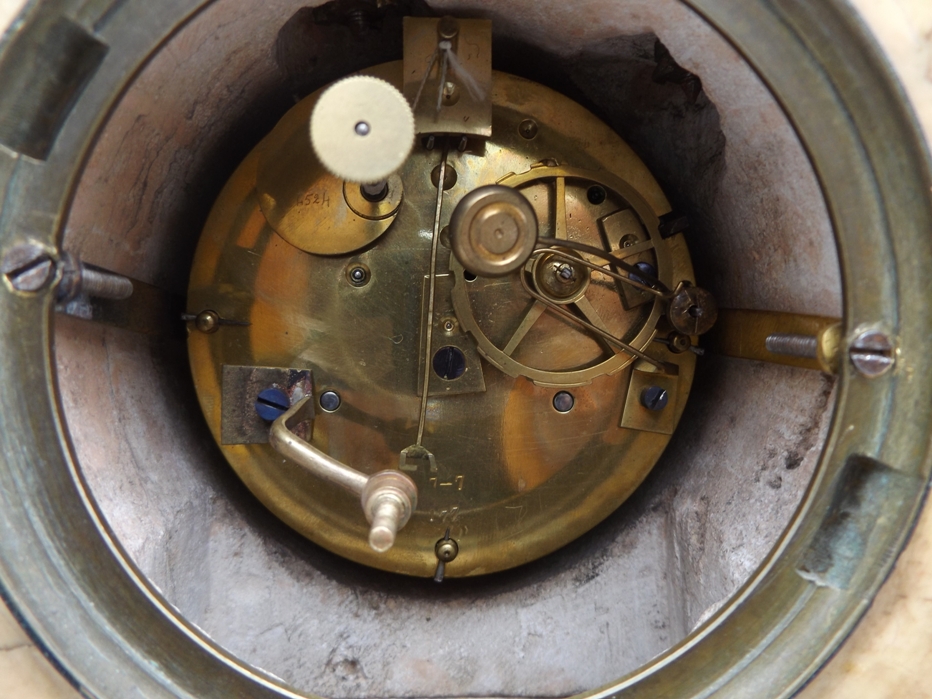 825. Superb Grand Tour Sienna Marble Clock 19Ct - Image 11