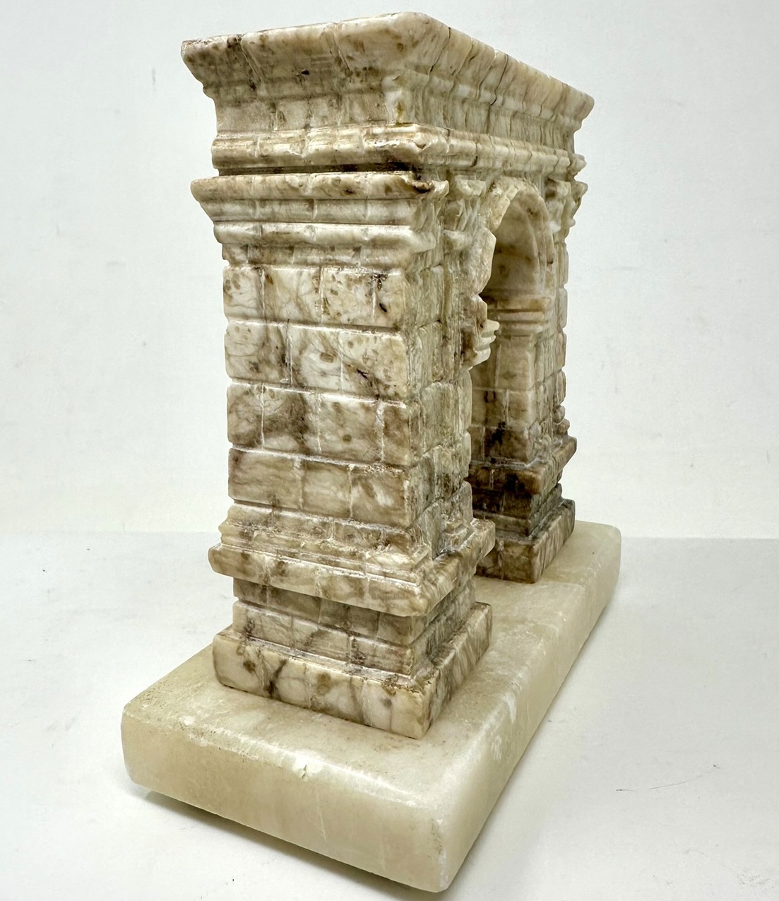 422. Antique Grand Tour French Carved Marble Architectural Model Arc de Triomphe Paris - Image 5