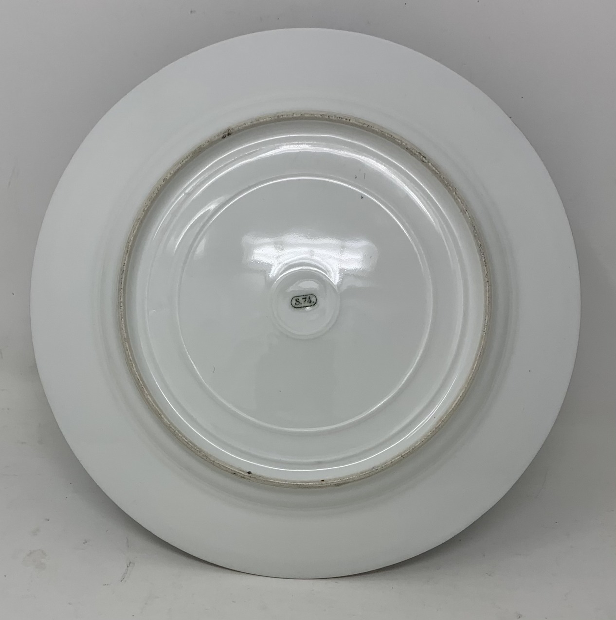 471. Antique Pair French Sevres Hand Painted Celeste Blue Circular Cabinet Plates late 19thCt - Image 6