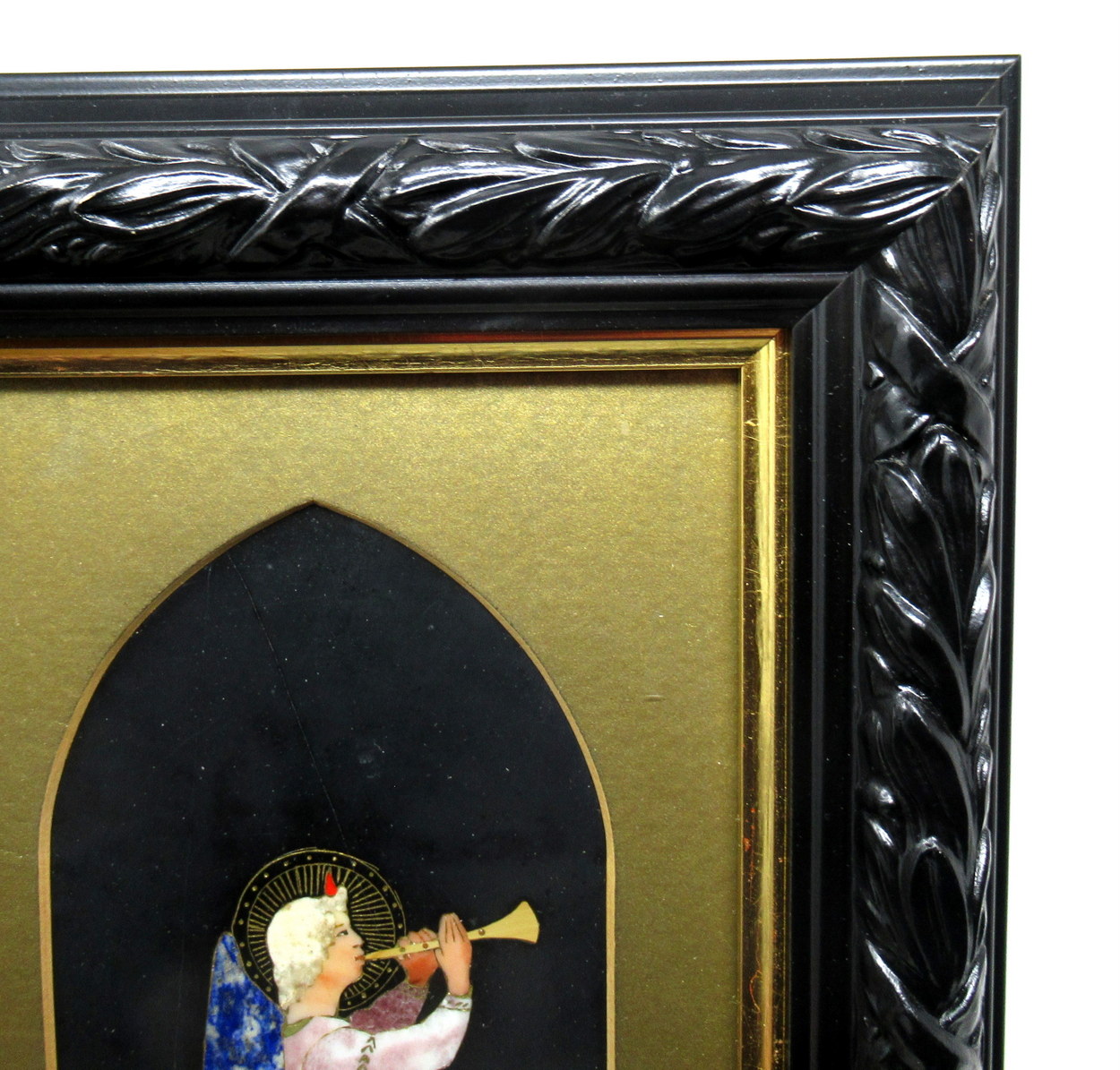 601. Superb Pietra Dura Italian Grand Tour Wall Plaques Gabriel The Archangel 19thCt - Image 6