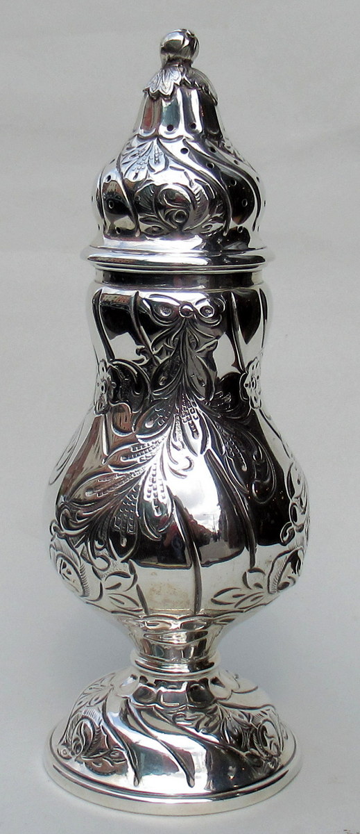 671. Large Antique Continental Silver Sugar Caster Danish 1951. 7.3ozs