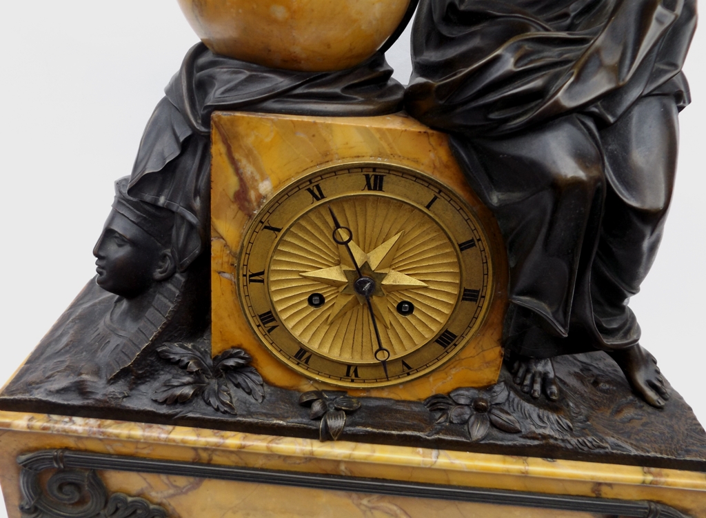 825. Superb Grand Tour Sienna Marble Clock 19Ct - Image 8