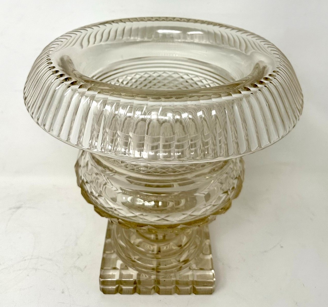 507. Antique Irish Tipperary Waterford Glass Cut Crystal Victorian Turnover Bowl 19Ct - Image 5