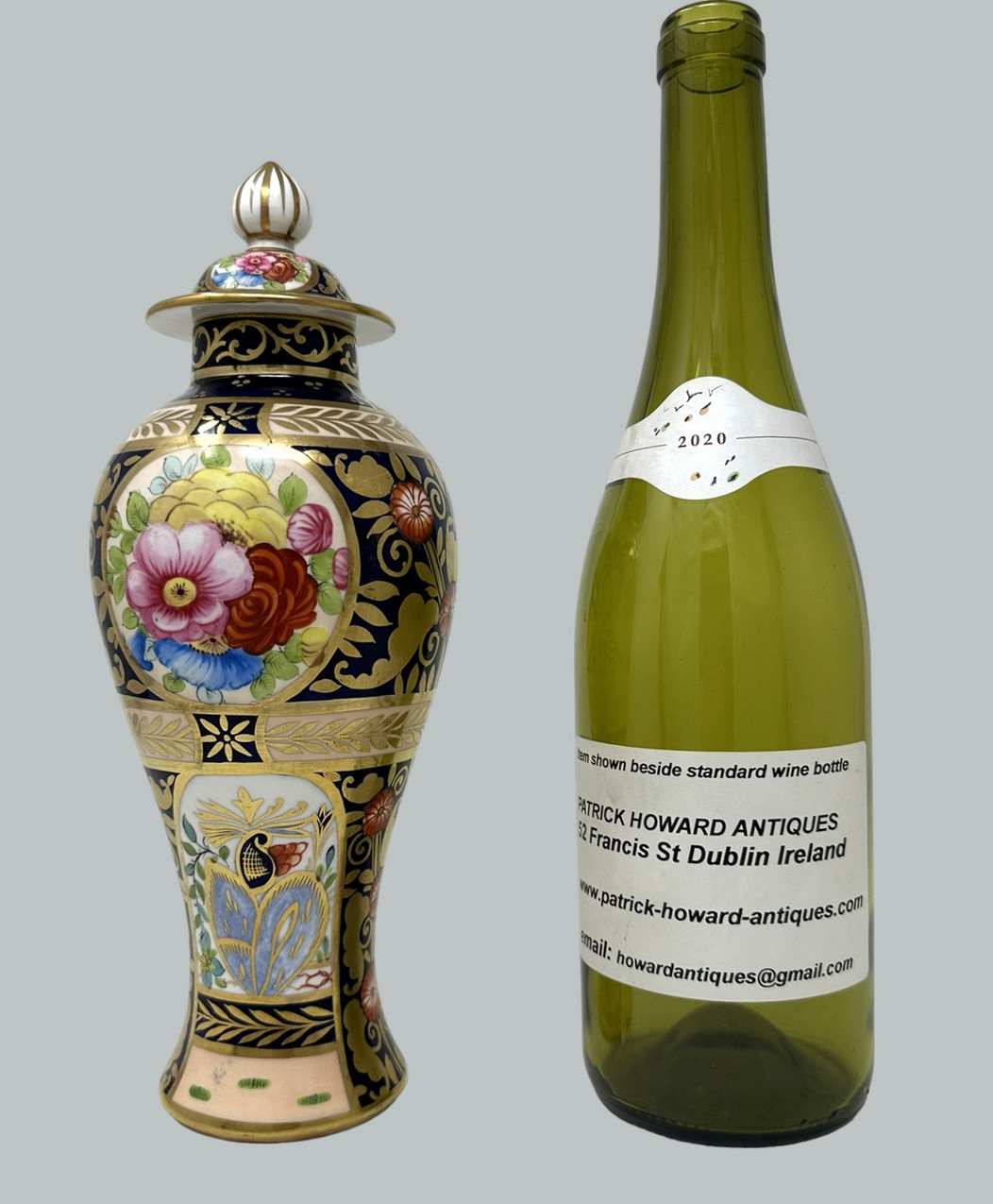 993. Antique English Crown Derby Staffordshire Bone China Urn Vase Centerpiece 19C - Image 9