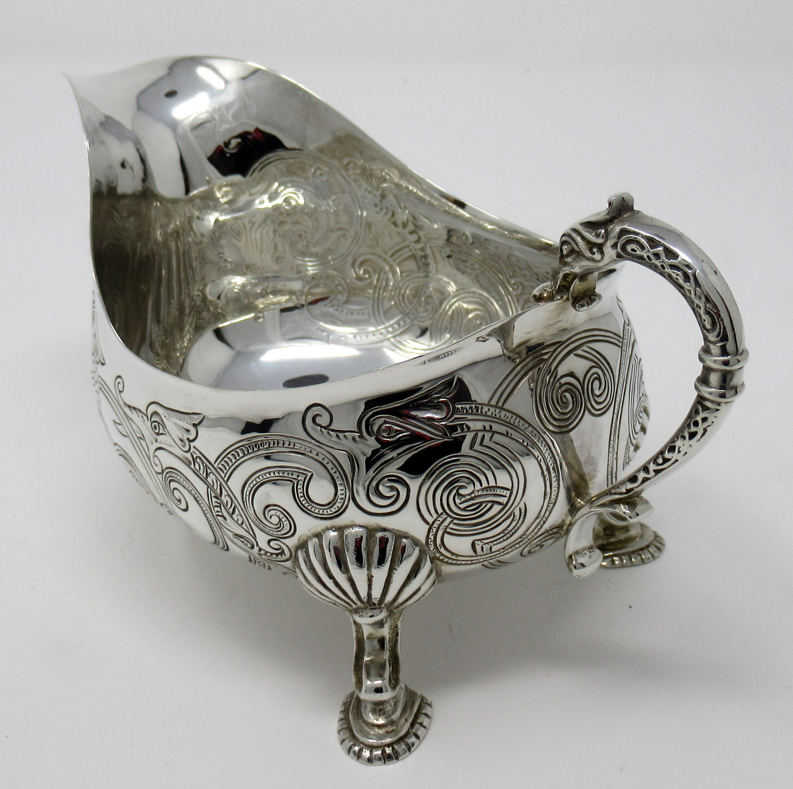 190. Irish Commemorative Silver Gravy Boat by Alwright Marshall Dublin 1966. 8ozs - Image 3