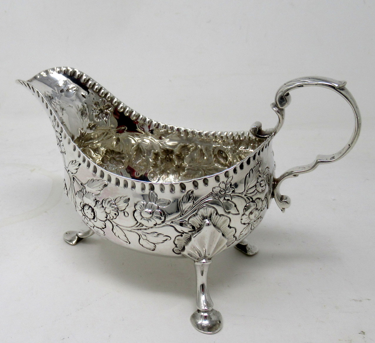 668. Rare Pair Irish Georgian Dublin Silver Sauce Gravy Boats Circa 1760 Matthew West - Image 7