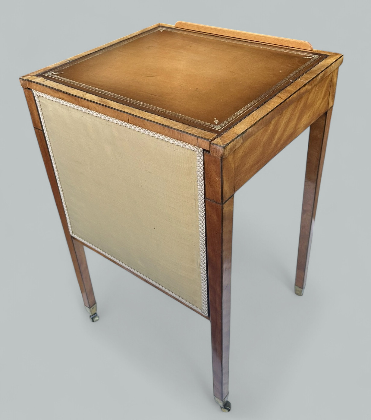 238. Antique Irish Satinwood Writing Desk Lectern Side Table Robert Strahan Dublin - Image 7