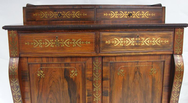 779. Fine Regency Brass Inlaid Rosewood Side Cabinet Circa 1815 - Image 6