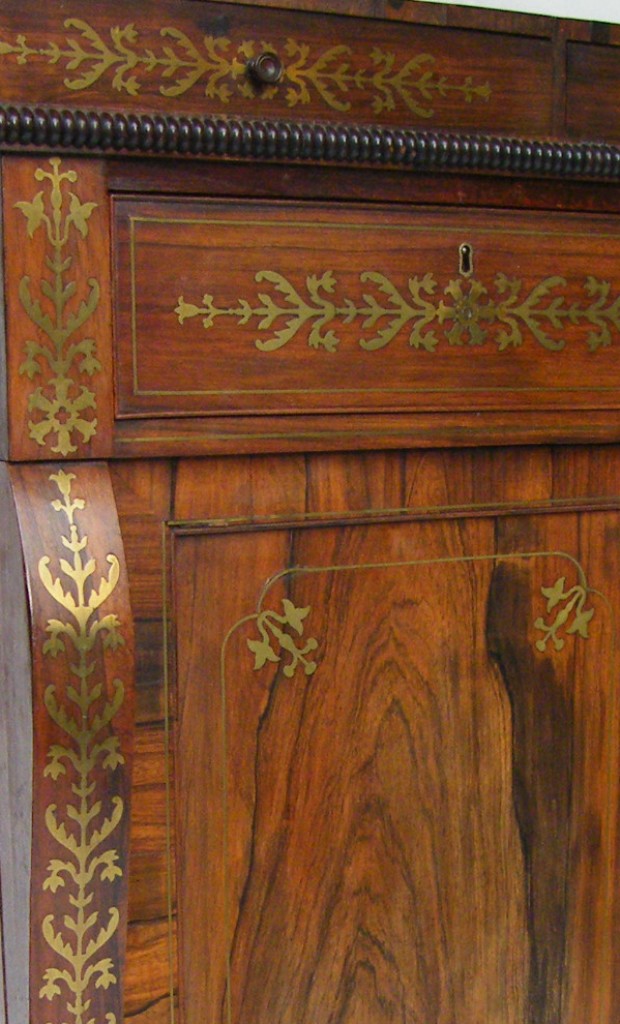779. Fine Regency Brass Inlaid Rosewood Side Cabinet Circa 1815 - Image 8