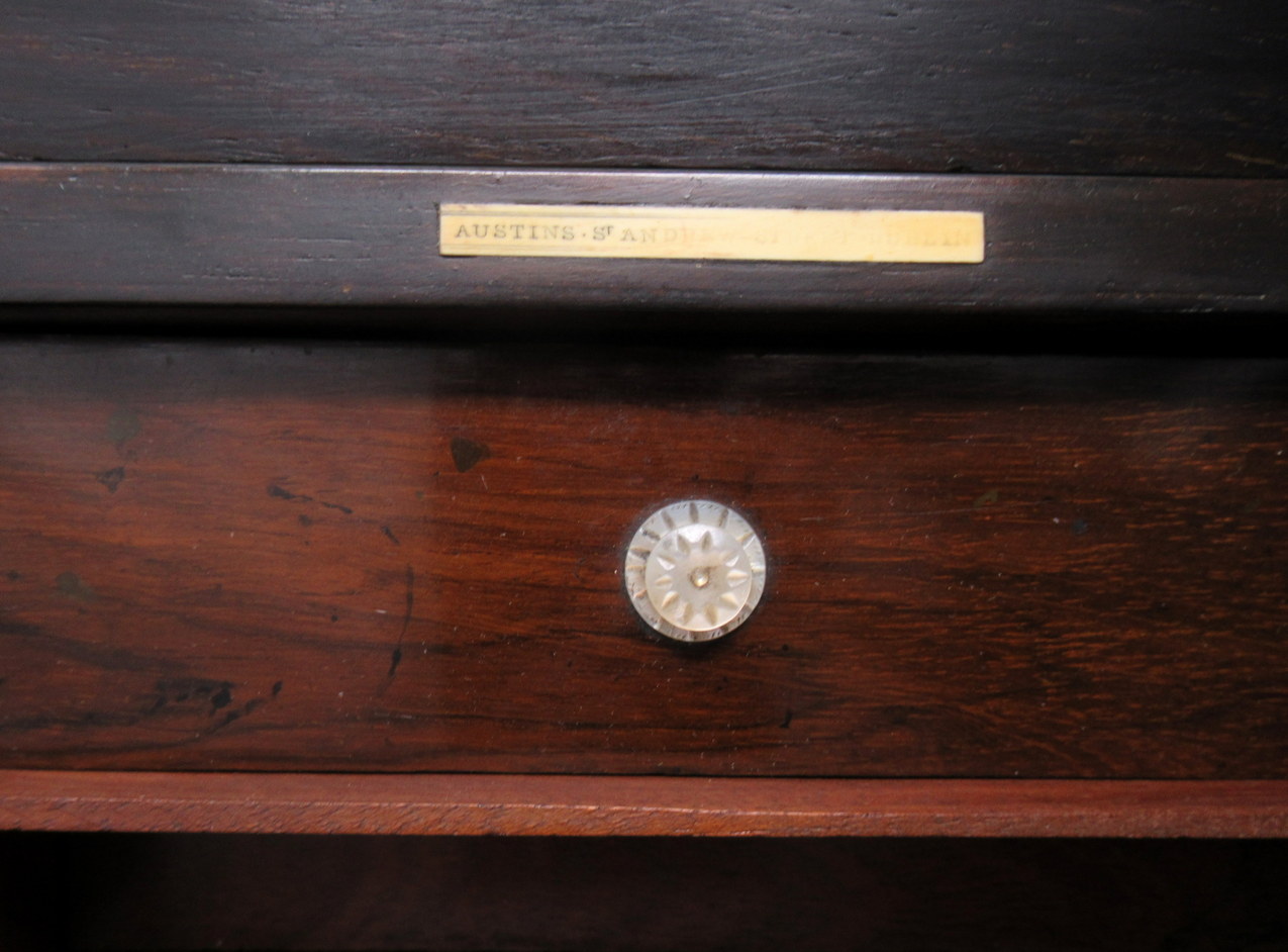 690. Rare Irish Rosewood Mother of Pearl Writing Slope by Austins Dublin Circa 1860 - Image 11