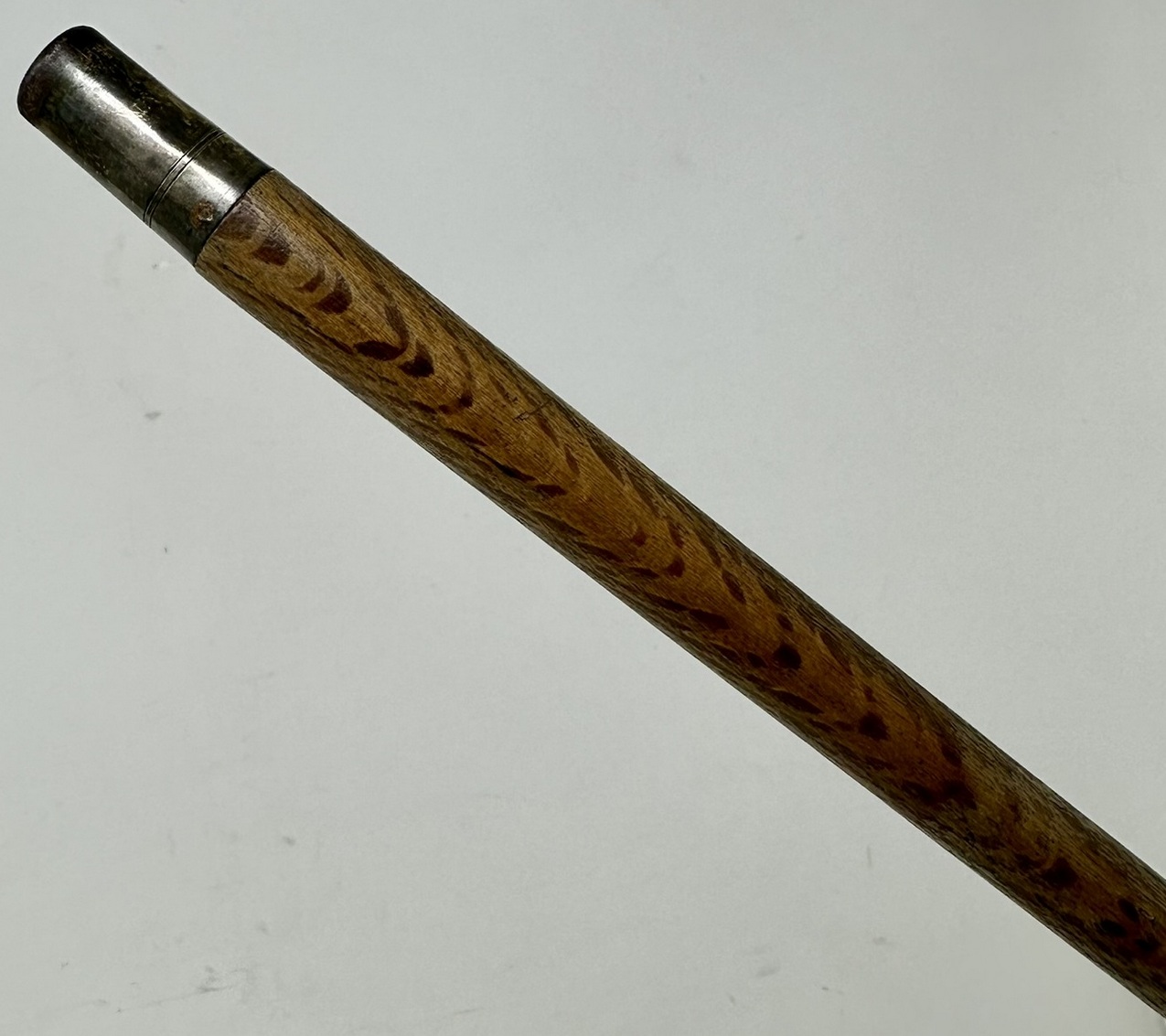 584. Antique Vintage Wooden Stag Antler Horn Walking Stick Cane Sterling Silver 1899 - Image 10