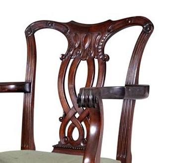 098. Fine Carved Irish Mahogany Georgian Single Carver Arm Chair - Image 2