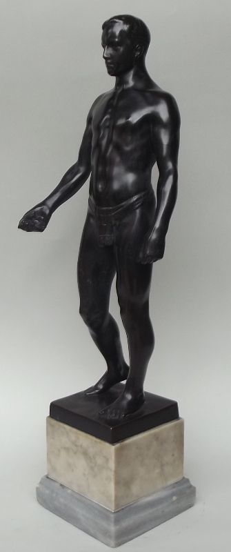285. Oskar Gladenbeck 1850-1921 Superb Male Nude Bronze - Image 5