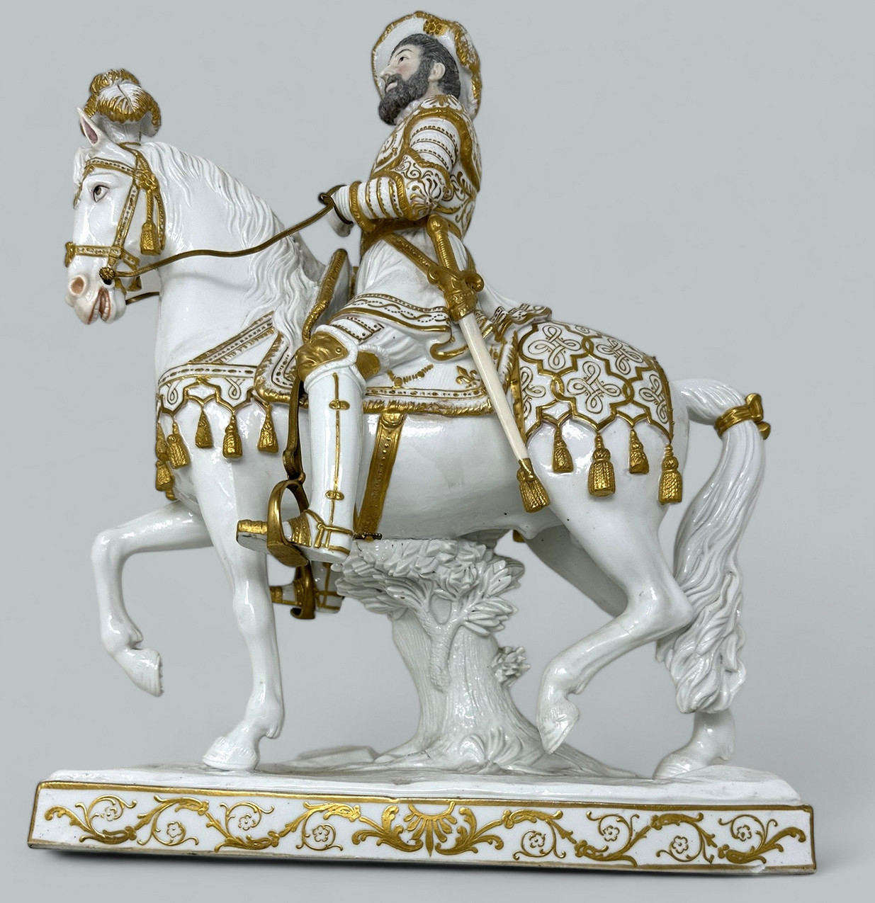 525. Antique Sevres Porcelain King Francois I Riding Horseback Sculpture Centerpiece - Image 3