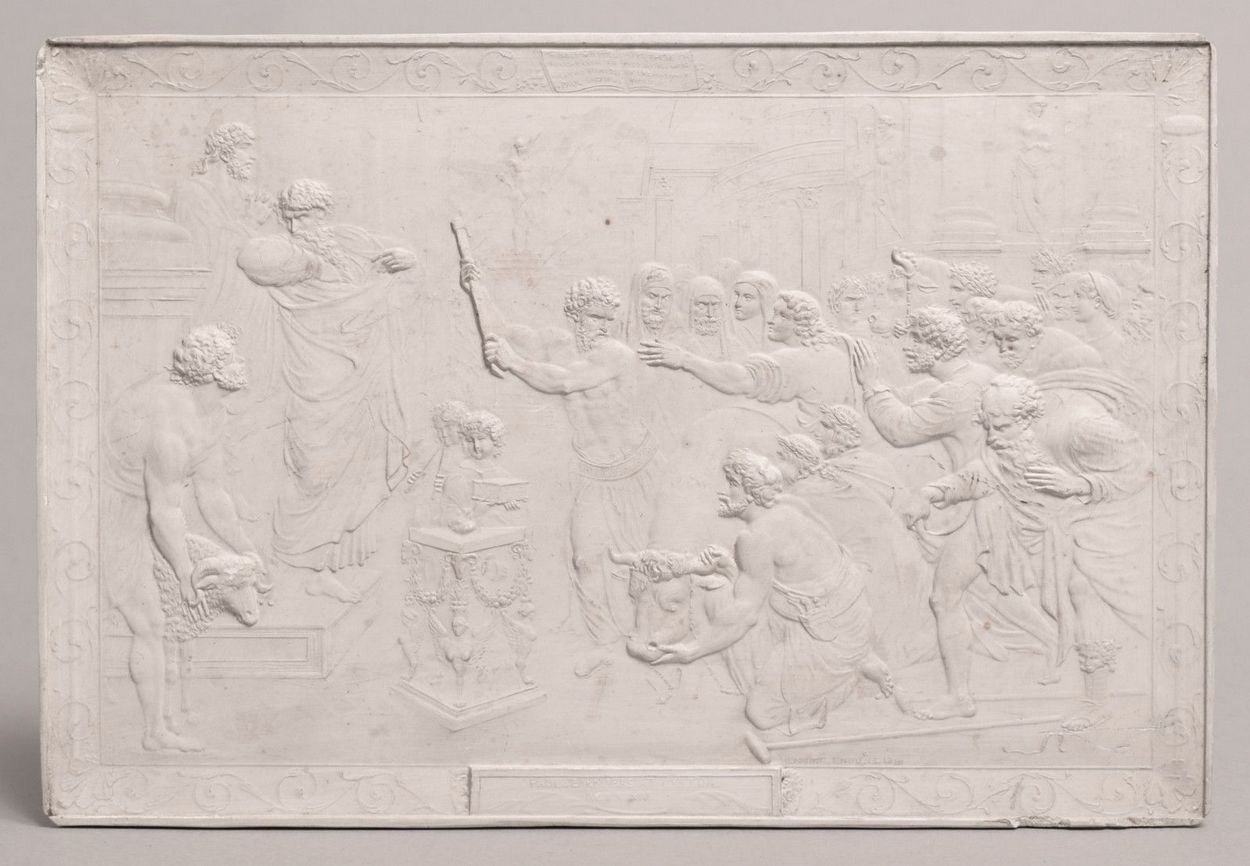 555. John Henning (1771-1851) Rare Set Six Plaster Plaques Cast in Relief After Raphael - Image 10