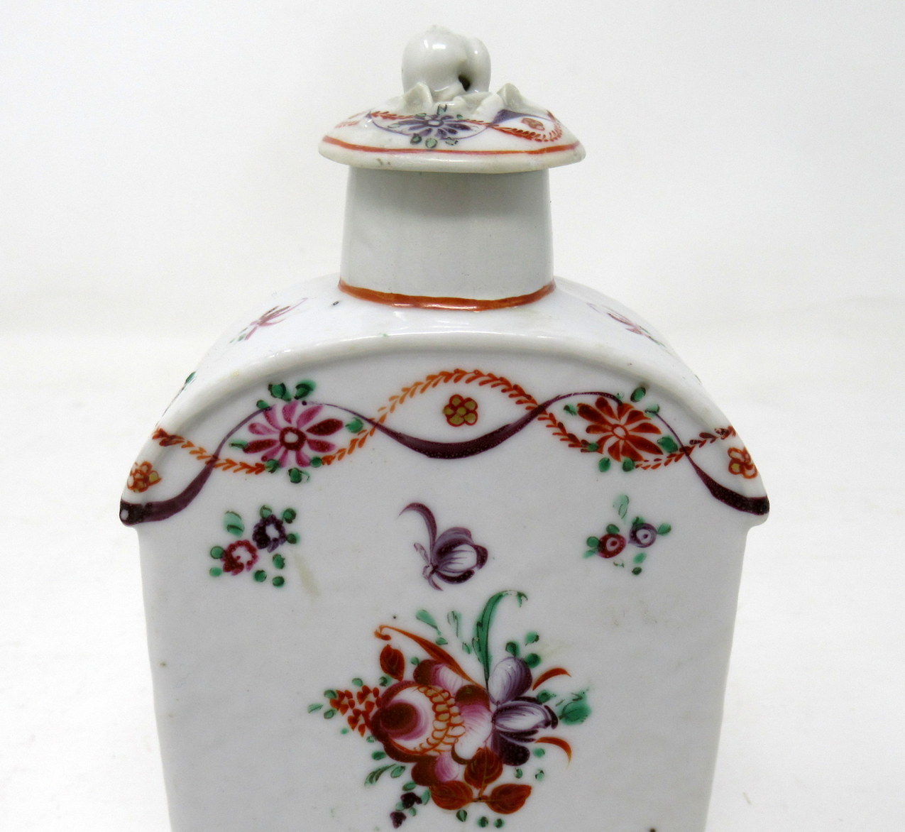 401. Chinese Canton Porcelain Famille Rose Dome Top Enameled Tea Caddy - Image 7