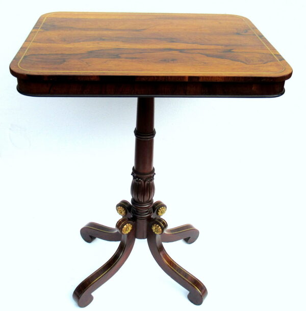 978. Fine Rosewood Brass Inlaid Occasional Table Manner George Oakley early 19thCt