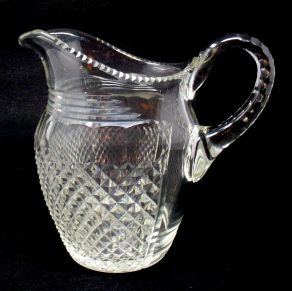 490. Fine Irish Waterford Hand Cut Full Lead Crystal Water Jug Pitcher Circa 1850