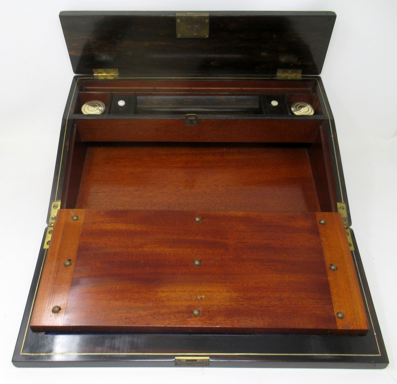 616. Irish Coromandel Mother of Pearl Writing Slope Box by Austins Dublin, circa 1860 - Image 7