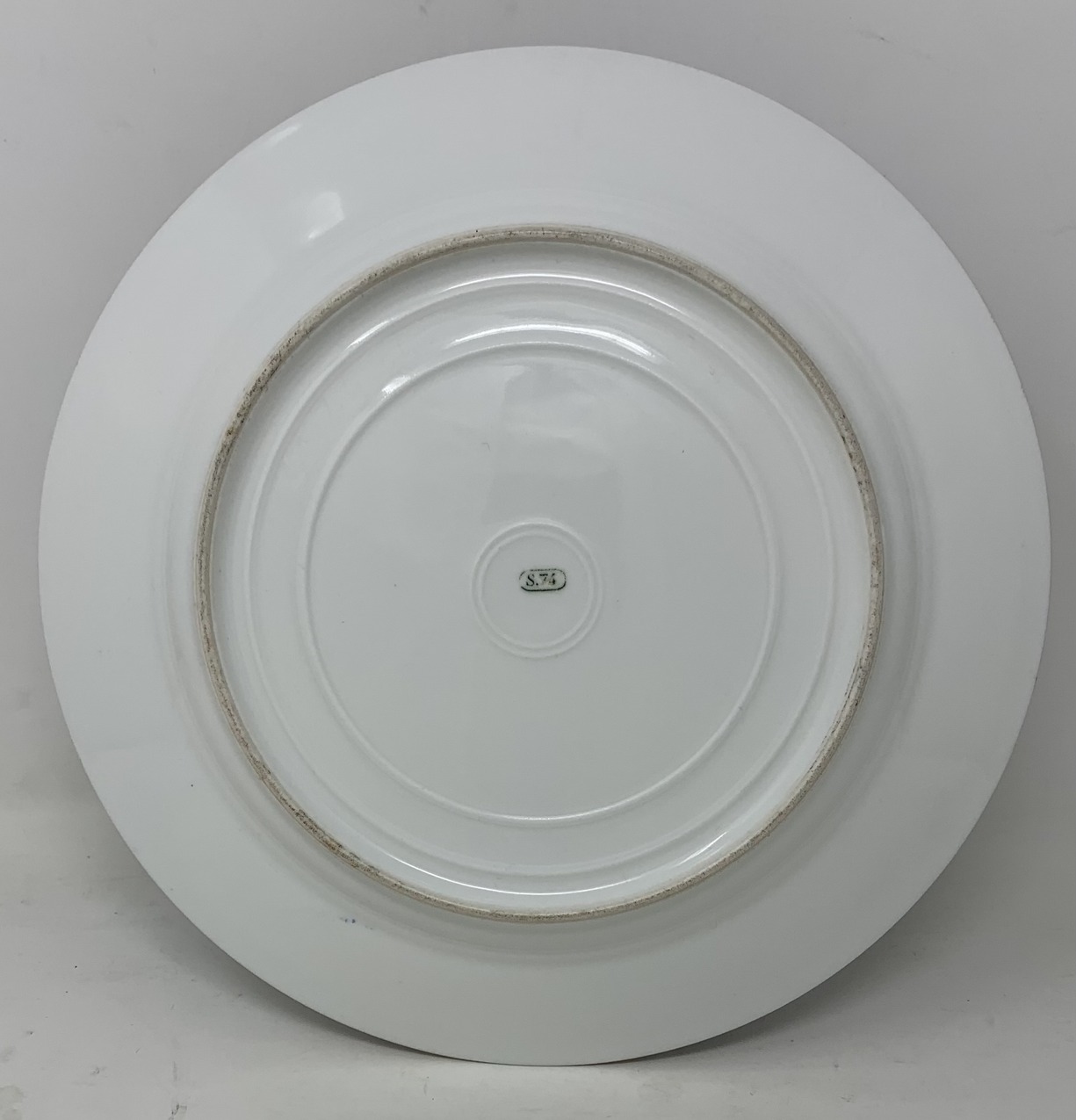 471. Antique Pair French Sevres Hand Painted Celeste Blue Circular Cabinet Plates late 19thCt - Image 7