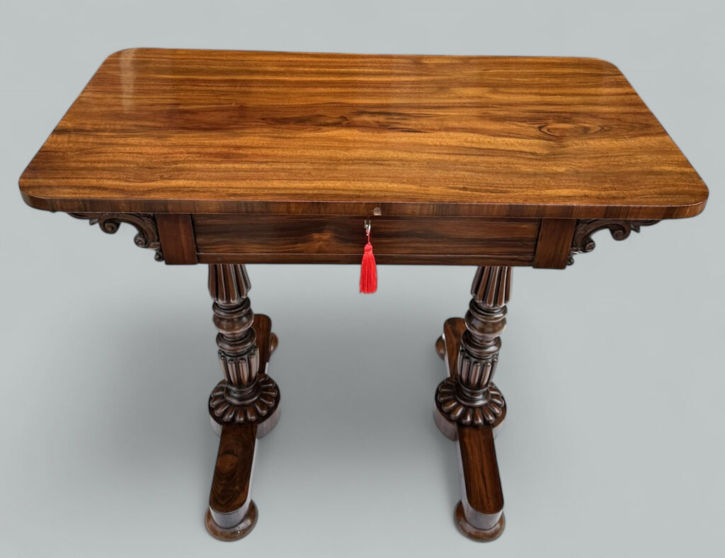 343. Antique English Regency Rosewood Lady's Writing Desk Occasional Side Table 19Ct