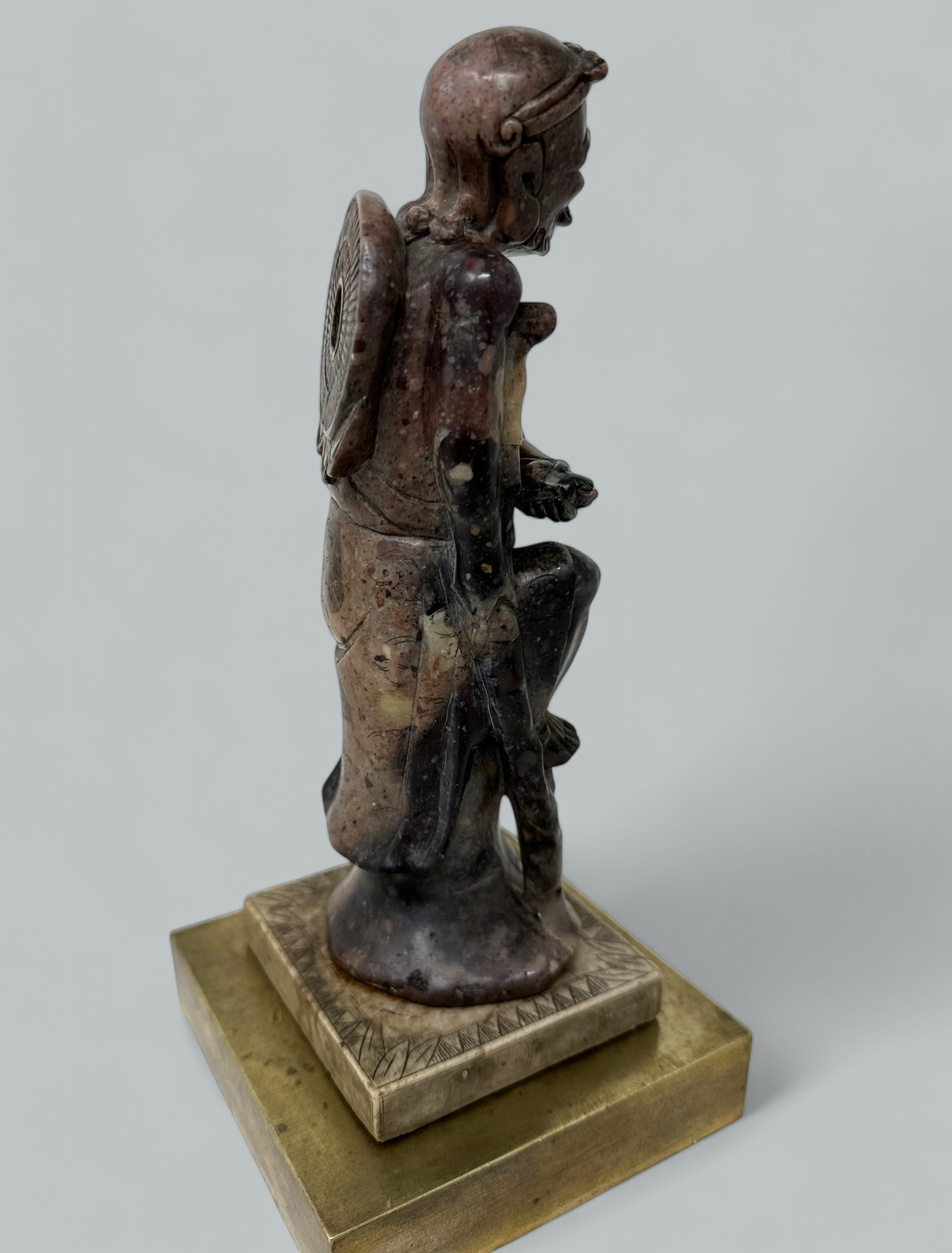 401. Antique Japanese or Chinese Carved Soapstone Gentleman Figure Meiji Period - Image 5