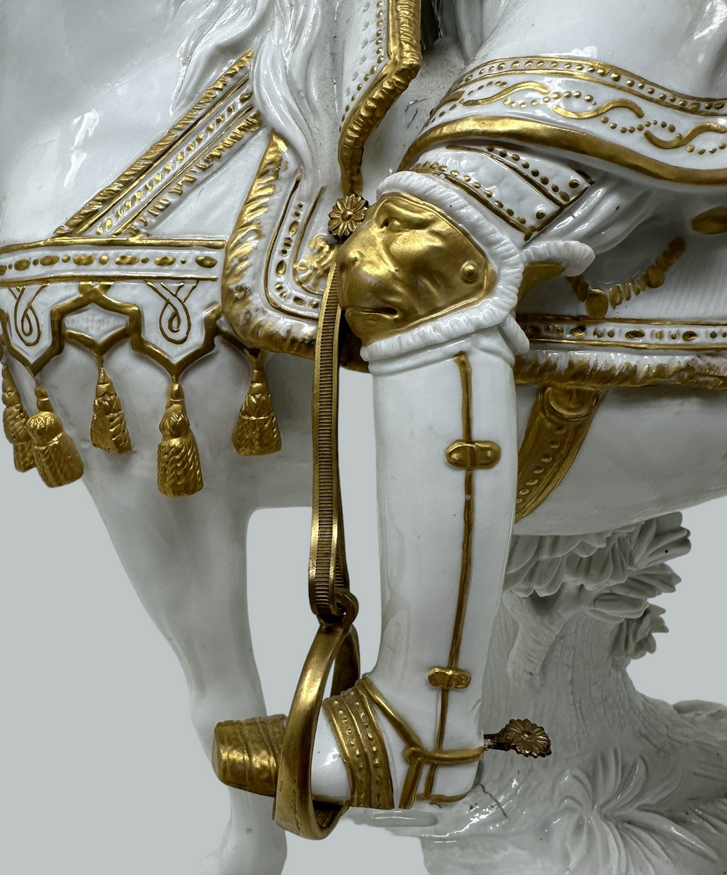 525. Antique Sevres Porcelain King Francois I Riding Horseback Sculpture Centerpiece - Image 11