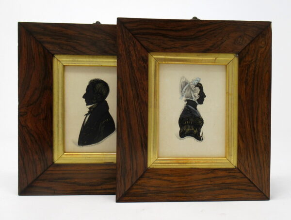 619. Pair Silhouettes Rosewood Frames 1838 Attributed to James Holmes
