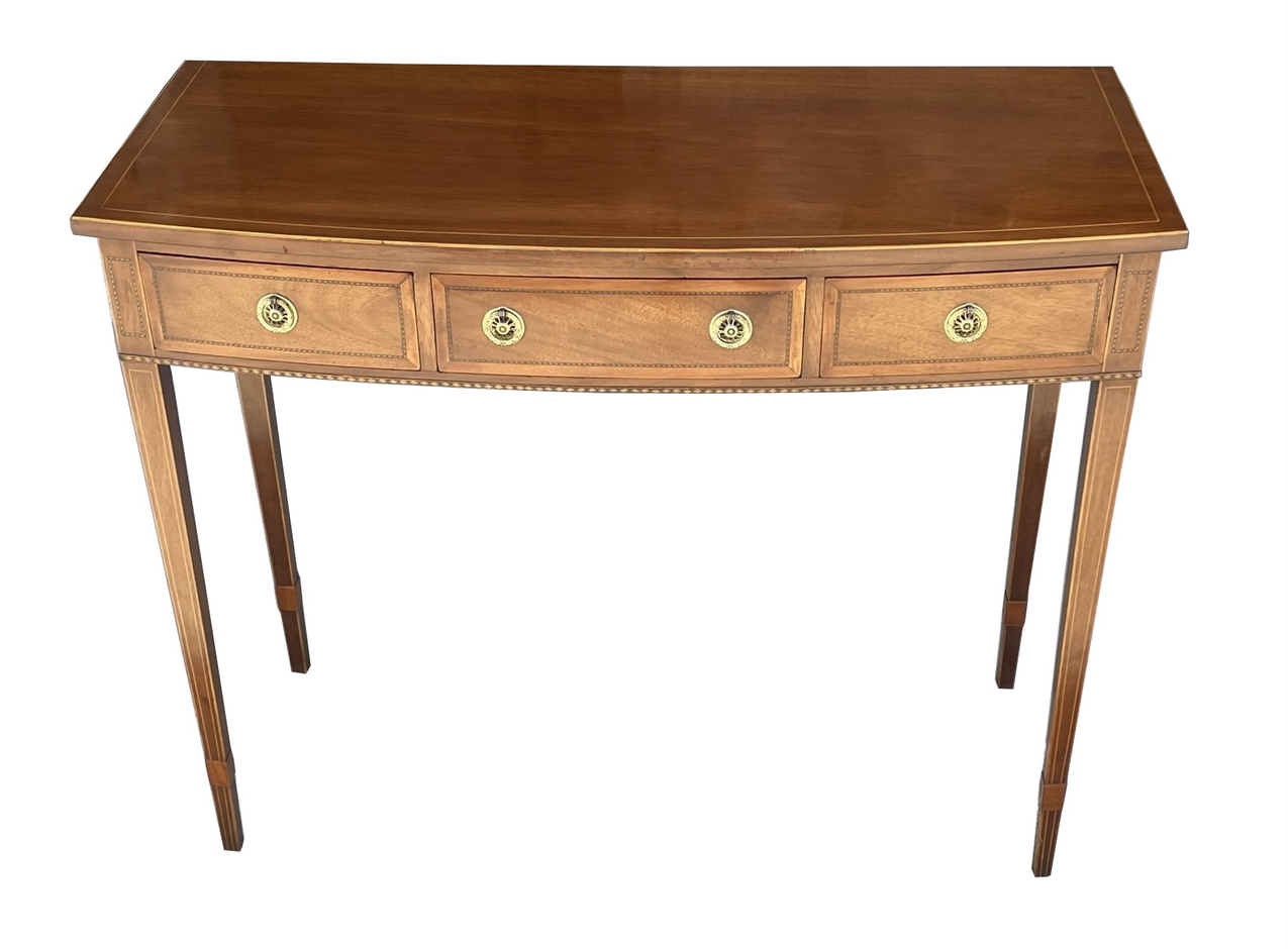 232. Antique Irish Mahogany Demi Lune Pier Side Cabinet Console Table Hicks Dublin - Image 2