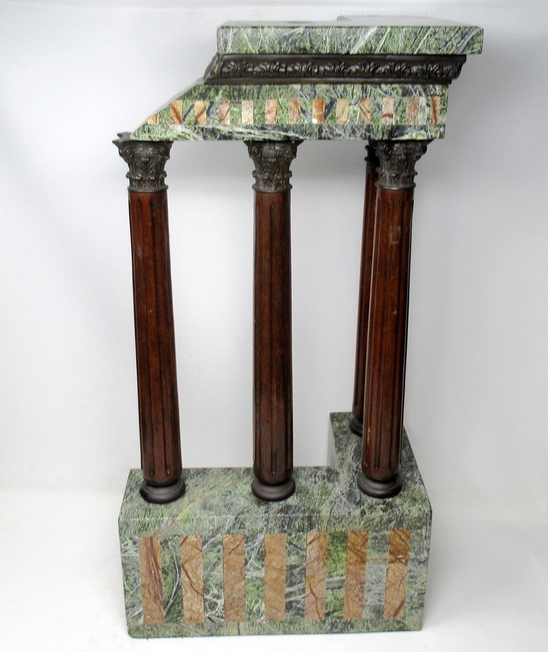 129. Antique Grand Tour Marble Bronze Corinthian Column Italian Neoclassical Ruins - Image 3