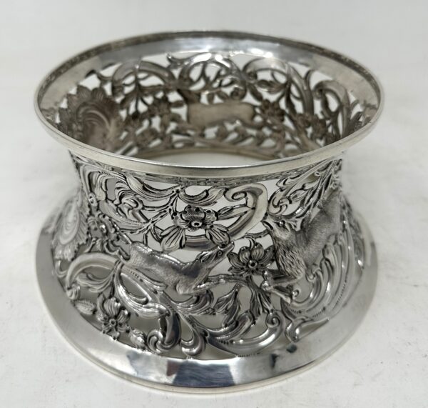 608. Rare Large Irish Silver Dish Ring by Thomas Weir Dublin 1925. 14.8 ozs