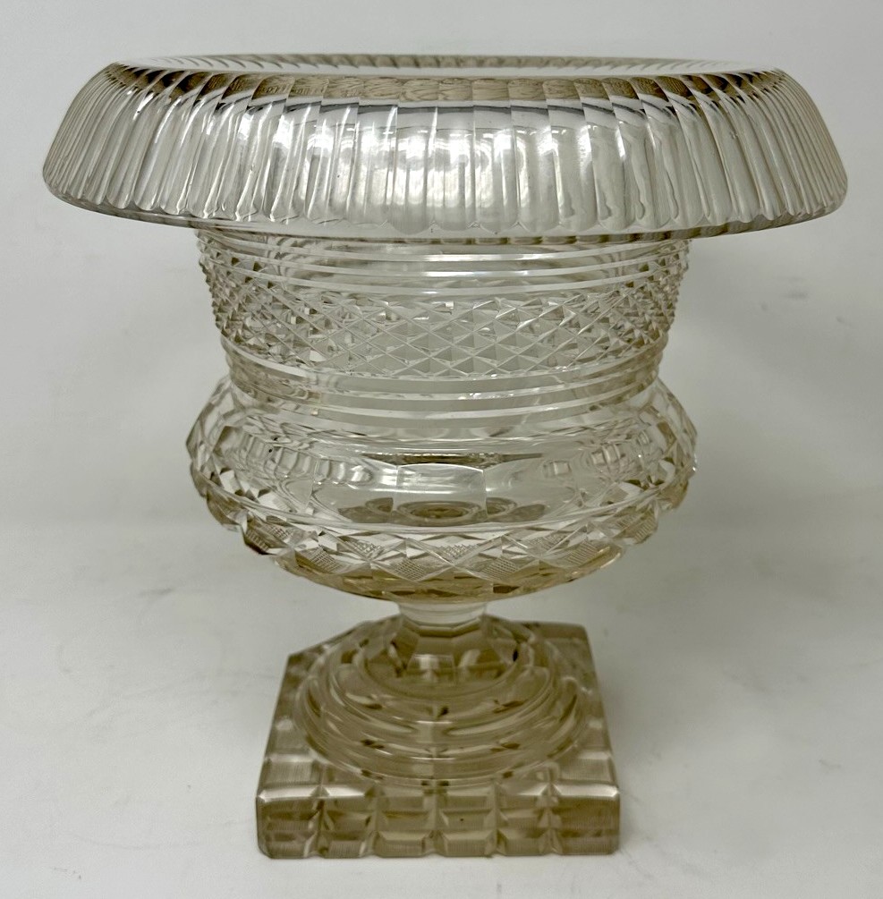 507. Antique Irish Tipperary Waterford Glass Cut Crystal Victorian Turnover Bowl 19Ct