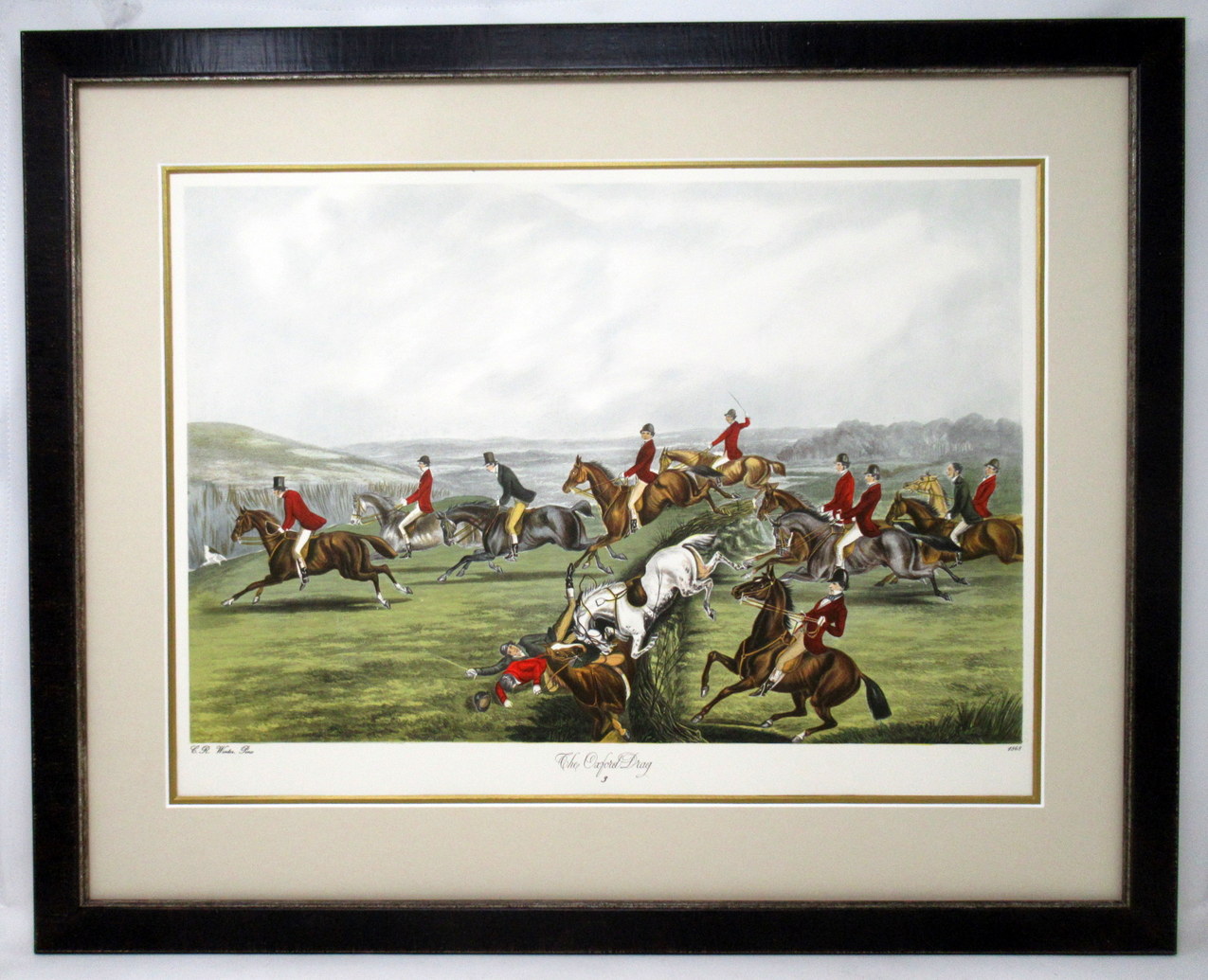 755. The Oxford Drag after C R Winter Set Four Colour Print