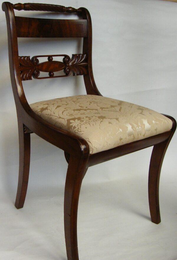 750 Superb Set SIX Brass Inlaid Regency Mahogany Chairs