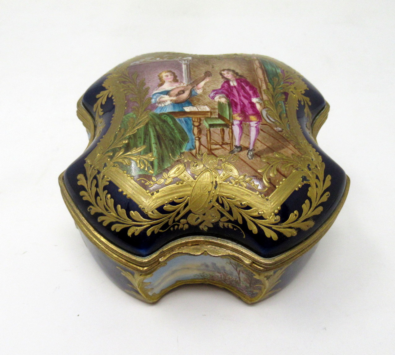 558. French Sevres Porcelain Hand Painted Jewellery Casket Ormolu Mounts 19th Century - Image 3